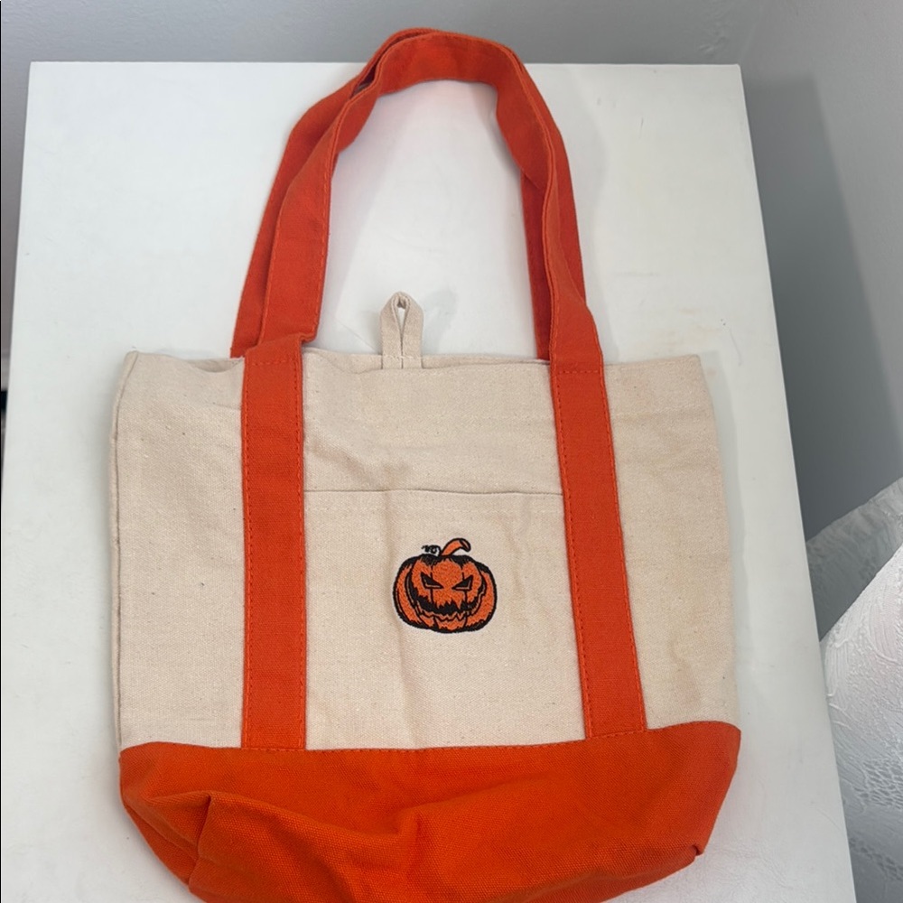 Canvas Tote Bag with Pumpkin Design
